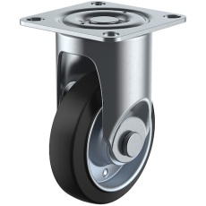 【SK/D-100W】ユーエイ プレート式 固定 キャスター ゴム 車輪径100mm Jタイプ SK/D型 取付寸法71×71(68×68)