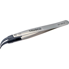 【EP-M0.6】TRUSCO ESDチップピンセット 曲がり型 先端幅0.6mm