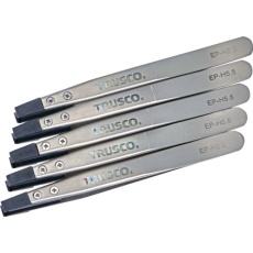 【EP-H5.5-M5】TRUSCO まとめ買い ESDチップピンセット 平型 先端幅5.5mm 5本入り