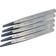 【EP-H3-M5】TRUSCO まとめ買い ESDチップピンセット 平型 先端幅3mm 5本入り