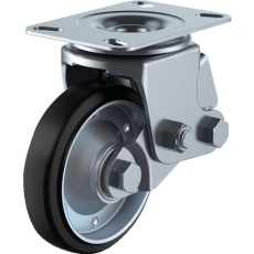 【SKY-2S200WF(AR)-A-2】ユーエイ プレート式 自在 クッションキャスター 耐摩耗ゴム 車輪径200mm SKYタイプ SKY-2S型 取付寸法133×86(125×62)