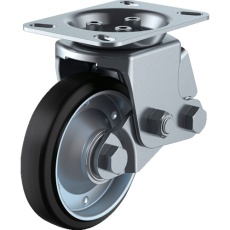 【SKY-2R200WF(AR)-A-2】ユーエイ プレート式 固定 クッションキャスター 耐摩耗ゴム 車輪径200mm SKYタイプ SKY-2R型 取付寸法133×86(125×62)
