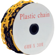 【J2437-30】セーフラン プラスチックチェーン 黄/黒 トラチェーン 30m