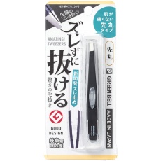 【GT-234】GREENBELL ズレずに抜ける驚きの毛抜き 先丸 ブラック
