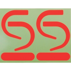 【SAS2-R】TRUSCO フック用蛍光ステッカー 蛍光赤(2組セット)