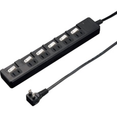 【H8KS662BK】YAZAWA 雷ガード付6個口節電タップ2mブラック