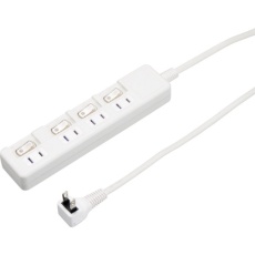 【H8S441WH】YAZAWA 4個口節電タップ1mホワイト