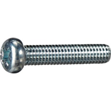 【Y824-0312】TRUSCO ナベ頭小ねじ 三価白 全ネジ M3×12 20本入 少量パック