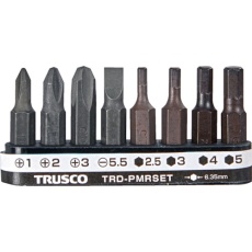 【TRD-PMRSET】TRUSCO プラス・マイナス・六角レンチビット(ホルダー付)セット8本組