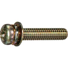 【Y856-0415】TRUSCO ナベ頭座金組込ねじ P=4 クロメート M4×15 20本入 (ばね座金+JIS小形ワッシャー付き) 少量パック