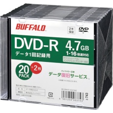 【RO-DR47D-022CWZ】BUFFALO 光学メディア DVD-R PCデータ用 4.7GB 法人チャネル向け 20枚+2枚