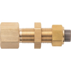 【PNF-12X9-PT3/8-BS】黄銅製継手(ミリ系列) 隔壁メスユニオン 12×9mm Rc3/8