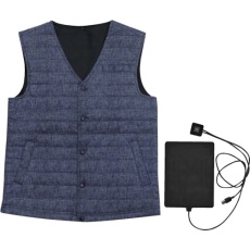 【MX1642-DB/S】室谷 MX1642 中綿ヒーターベスト デニムブルー S