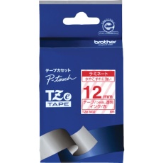 【TZE-M32】brother Tzeテープ 赤文字/透明(つや消し)/12mm