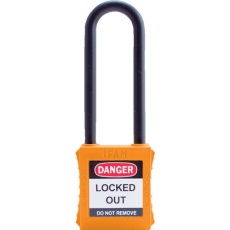 【44926】IFAM ロックアウト用南京錠 ナイロン製シャックル(ツル長) オレンジ
