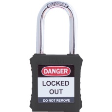 【44860】IFAM ロックアウト用南京錠 スチール製シャックル 黒