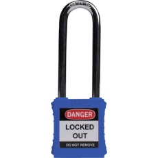 【44756】IFAM ロックアウト用南京錠 スチール製シャックル(ツル長) 青