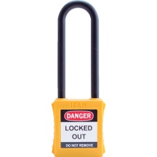 【44806】IFAM ロックアウト用南京錠 ナイロン製シャックル(ツル長) 黄