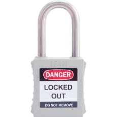 【44670】IFAM ロックアウト用南京錠 ステンレス製シャックル 白