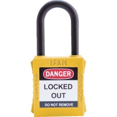 【44800】IFAM ロックアウト用南京錠 ナイロン製シャックル 黄