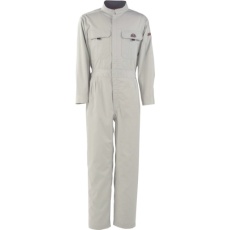 【6609-02-4L】カジメイク T/C長袖つなぎ服 アイスホワイト 4L