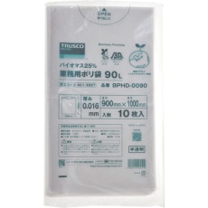 【BPHD-0090】TRUSCO バイオマス25%ポリ袋0.016x900x1000mm 10枚入(90L用・透明)