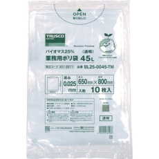 【BL25-0045-TM】TRUSCO バイオマス25%業務用ポリ袋0.025X45L(透明)10枚入