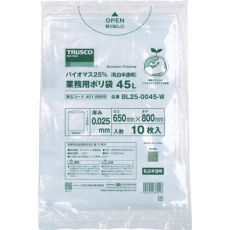 【BL25-0070-W】TRUSCO バイオマス25%業務用ポリ袋0.025X70L(乳白半透明)10枚入