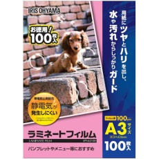 【LFT-A3100】IRIS 298998 帯電防止ラミネートフィルム A3 100ミクロン