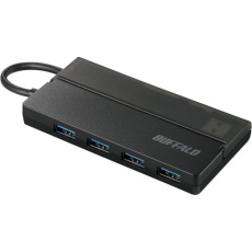 【BSH4U130U3BK】BUFFALO USB3.0 バスパワーハブ 4ポート ケーブル収納 ブラック
