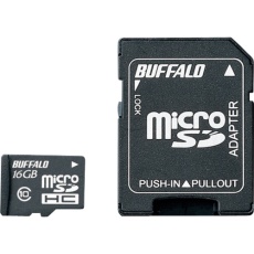 【RMSD-16GC10AB】BUFFALO Class10 microSDHCカード SD変換アダプター付 16GB