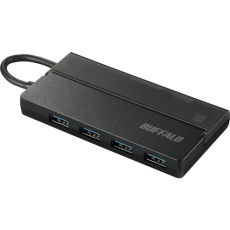 【BSH4U130C1BK】BUFFALO USB3.1(Gen1) Type-C バスパワーハブ 4ポート ケーブル収納 ブラック