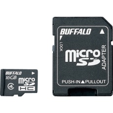 【RMSD-BS16GAB】BUFFALO 防水仕様 Class4対応 microSDHCカード SD変換アダプター付モデル 16GB