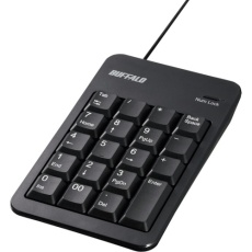 【BSTKH100BK】BUFFALO 有線テンキーボード Tabキー/USBハブ付き ブラック