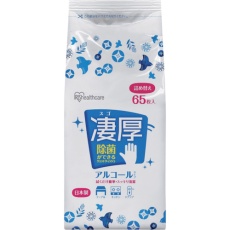 【WTT-65A】IRIS 288656 除菌ができるウエットティッシュ凄厚 詰め替え用 アルコールタイプ 65枚