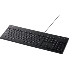 【BSKBU12BK】BUFFALO USB接続 有線スタンダードキーボード 丸洗い対応モデル ブラック
