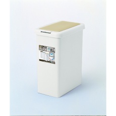 【30276】SANKO pla 0 フタ付きゴミ箱 スリムプッシュ 26.5L LBE Lベージュ 232×368×440