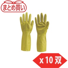 【DPM-5495-G-L-10P】TRUSCO まとめ買い 天然ゴム手袋 中厚手タイプ グリ-ン Lサイズ 10双