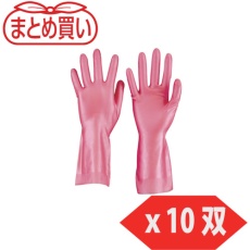 【DPM-5494-P-M-10P】TRUSCO まとめ買い 天然ゴム手袋 中厚手タイプ ピンク Mサイズ 10双