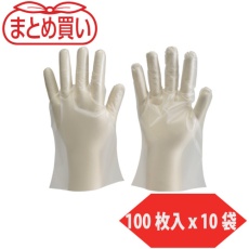 【DPM-1833-L-10P】TRUSCO まとめ買い ポリエチレン製使い捨て手袋 Lサイズ (100枚入x10袋)