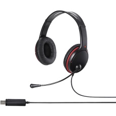 【BSHSHUS300BKZ】BUFFALO 両耳ヘッドバンド式ヘッドセット USB 大型ドライバー搭載 ブラック