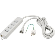 【BTPLMAJ3450LG】BUFFALO 3ピン式電源タップ 2重構造 ランプ&変換アダプター付 4個口 5m ライトグレー