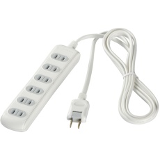 【BSTAPSH2620WH】BUFFALO 2ピン式電源タップ 6個口タイプ シャッター付 2m ホワイト