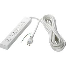 【BSTAPMG3620WH】BUFFALO 3ピン式電源タップ 6個口タイプ マグネット付 2m ホワイト