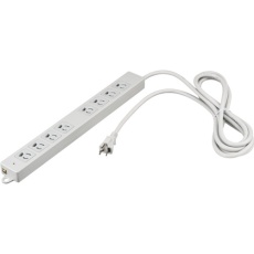 【BTKPLMJT3850LG】BUFFALO 3ピン式電源タップ 2重構造 雷サージ&ランプ付 8個口/5m ライトグレー