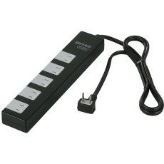 【BSTAPSD21015BK】BUFFALO 2ピン式電源タップ 10個口タイプ 雷サージ防止/集中スイッチ付 1.5m ブラック