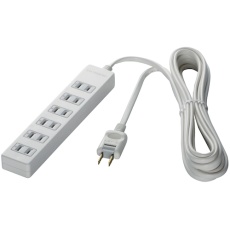【BSTAPSG2610WH】BUFFALO 2ピン式電源タップ 6個口タイプ 雷サージ防止付 1m ホワイト