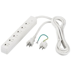 【BSTAPMS3630WH】BUFFALO RoHS対応 3ピン式電源タップ 6個口タイプ マグネット付 3m ホワイト
