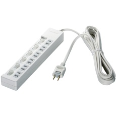 【BSTAPSW2630WH】BUFFALO 2ピン式電源タップ 6個口タイプ 雷サージ防止/個別スイッチ付 3m ホワイト