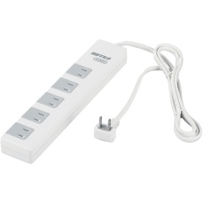 【BSTAPSD21015WH】BUFFALO 2ピン式電源タップ 10個口タイプ 雷サージ防止/集中スイッチ付 1.5m ホワイト